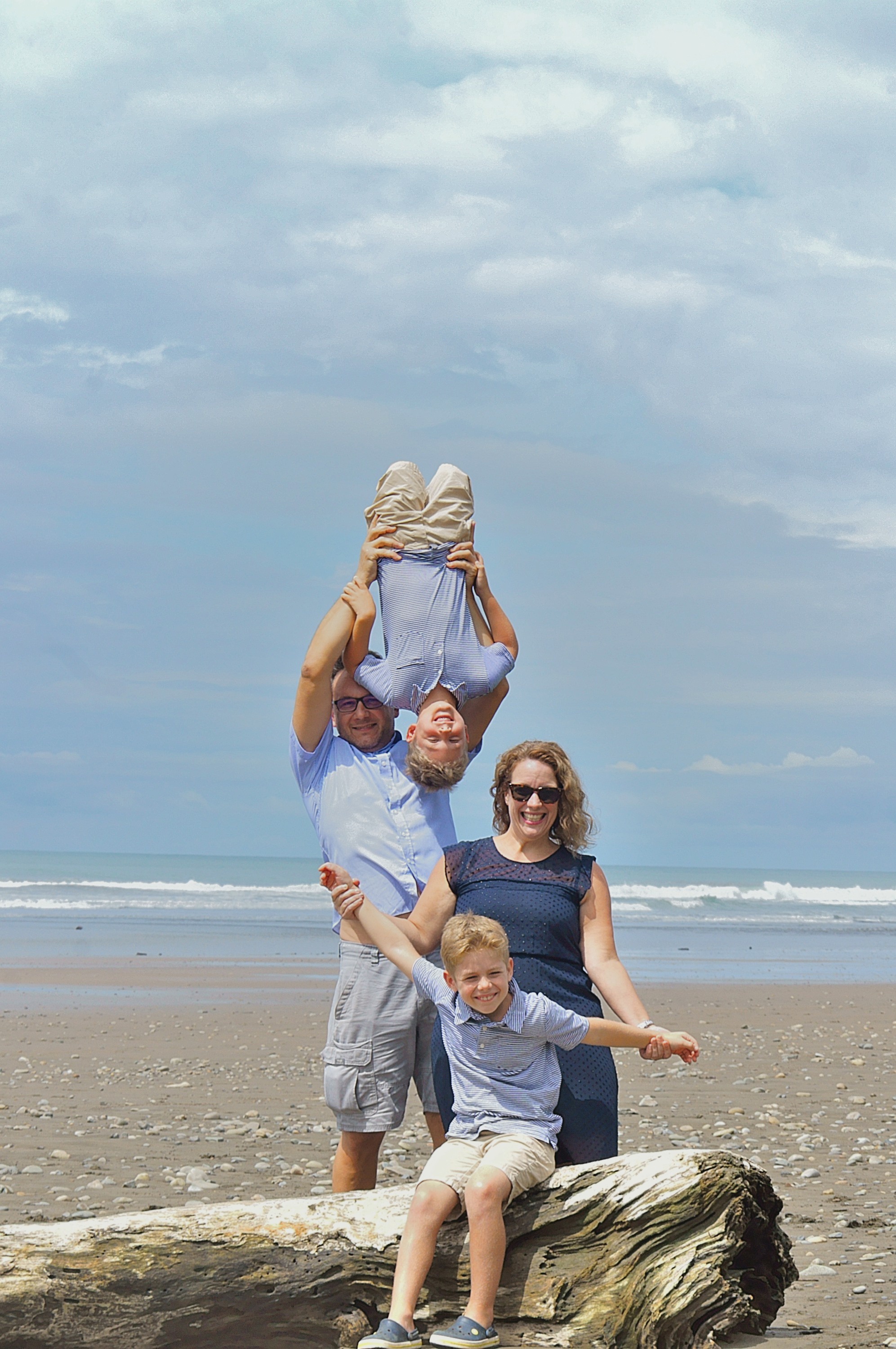 Costa Rica with palm trees and enjoying the crystal clear water